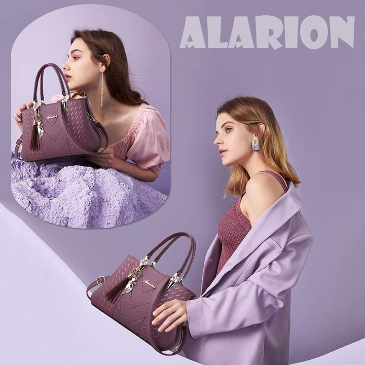 ALARION Damen Geldbörsen und Handtaschen Schultertasche Damen Designer Satchel Messenger Tote Bag Vi