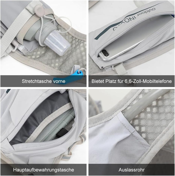 INOXTO Laufrucksack, 5L Leichter Trinkbeutel, geeignet für Outdoor-Wandern, Radwettbewerb, Bergsteig