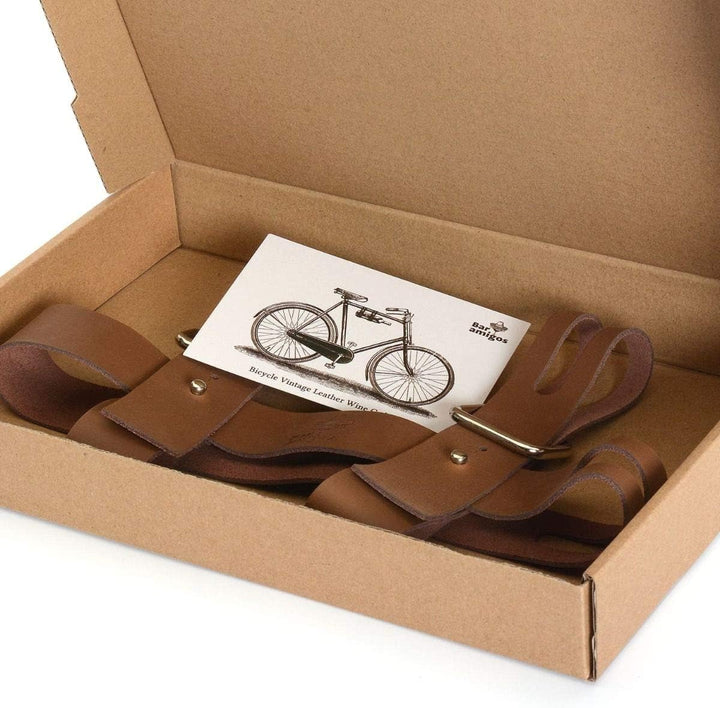 Bar Amigos Fahrrad-Weinflaschenhalter aus Leder, ideal für Radfahrer, für ein Picknick oder einen Ta