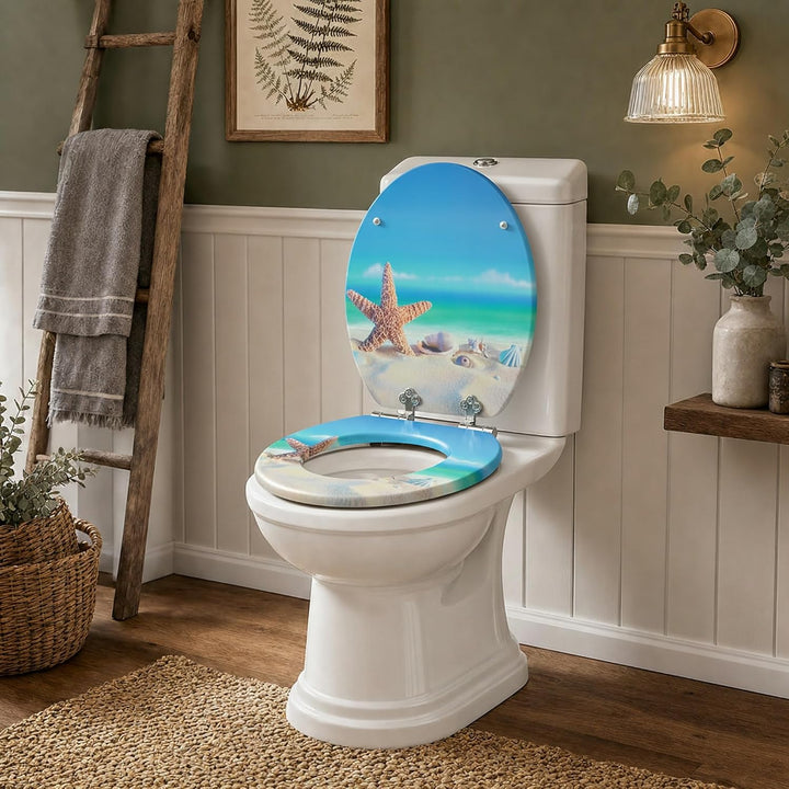 SINOBATH WC-Sitz Mit Absenkautomatik, Hochwertige Und Stabile Antibakterieller Toiletten, MDF Holzke