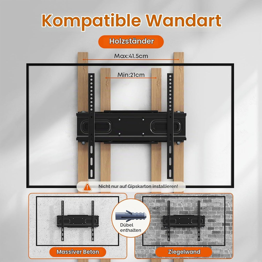 TV Wandhalterung, Schwenkbare Neigbare TV Halterung für 32-70 Zoll bis zu 50kg, Wandhalterung Fernse