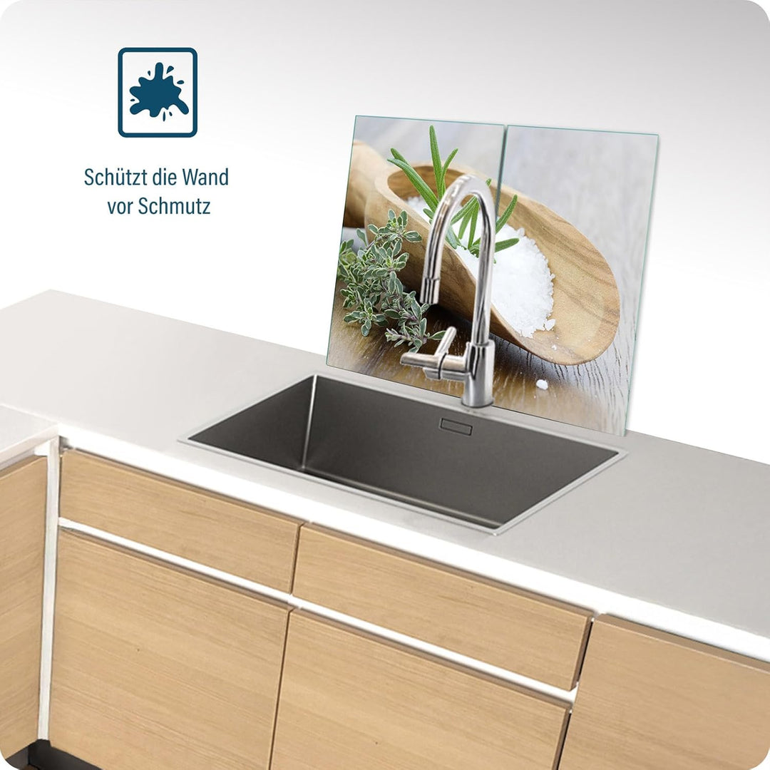 Herdabdeckplatte – Gehärtetes Glas Schneidebrett & Ceranfeld Abdeckplatte 2 Teilig 2x30x52 – Hygieni