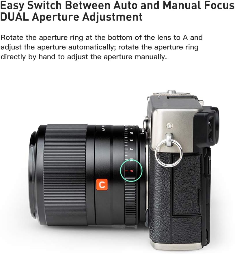 VILTROX AF 56mm f1.4 XF Prime Objektiv für Fuji X Mount X-E3 X-PRO3 X-A7 X-T4 X-T30 X-T200,(Festbren