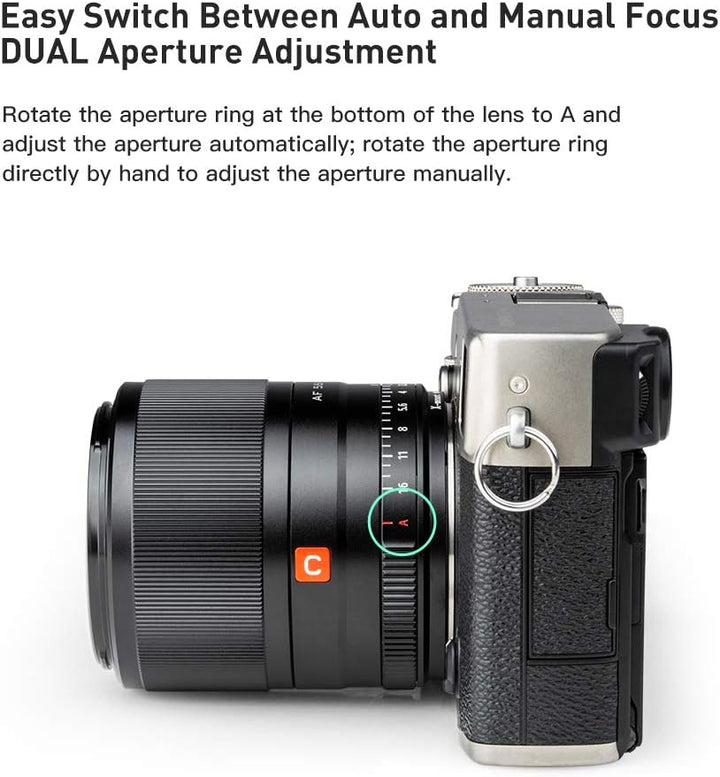 VILTROX AF 56mm f1.4 XF Prime Objektiv für Fuji X Mount X-E3 X-PRO3 X-A7 X-T4 X-T30 X-T200,(Festbren