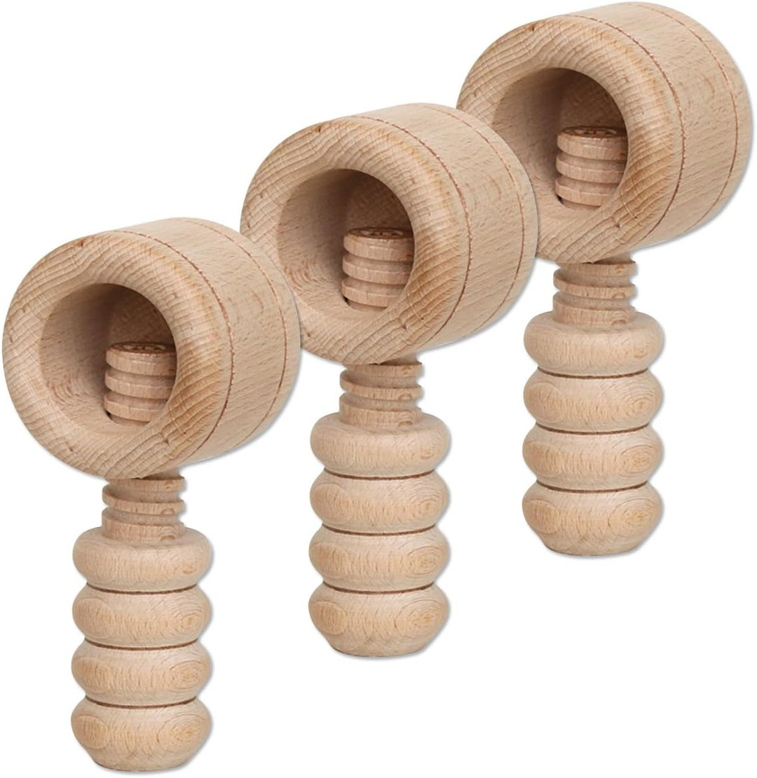 Dekohelden24 3 Stück Holz Nussknacker hochwertige Handarbeit, ca. 12 cm