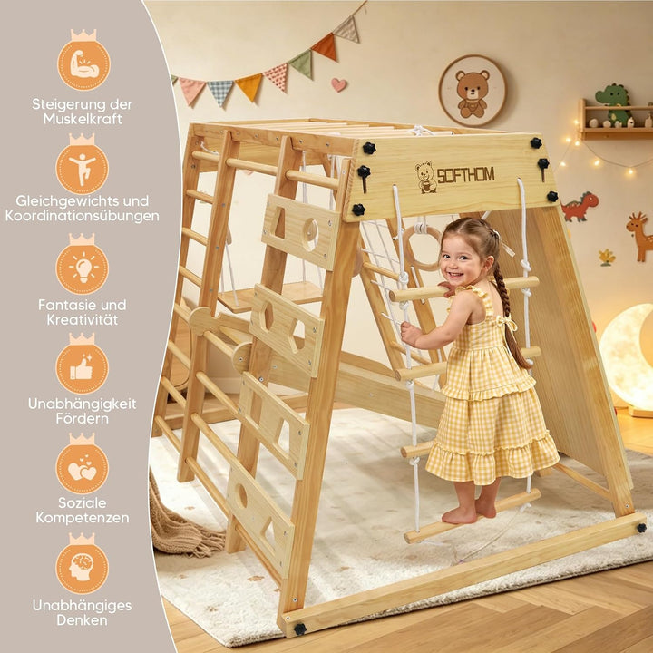 Gross Klettergerüst für Kinder, Wasserdicht&amp;Klappbar, Innen&amp;Aussen