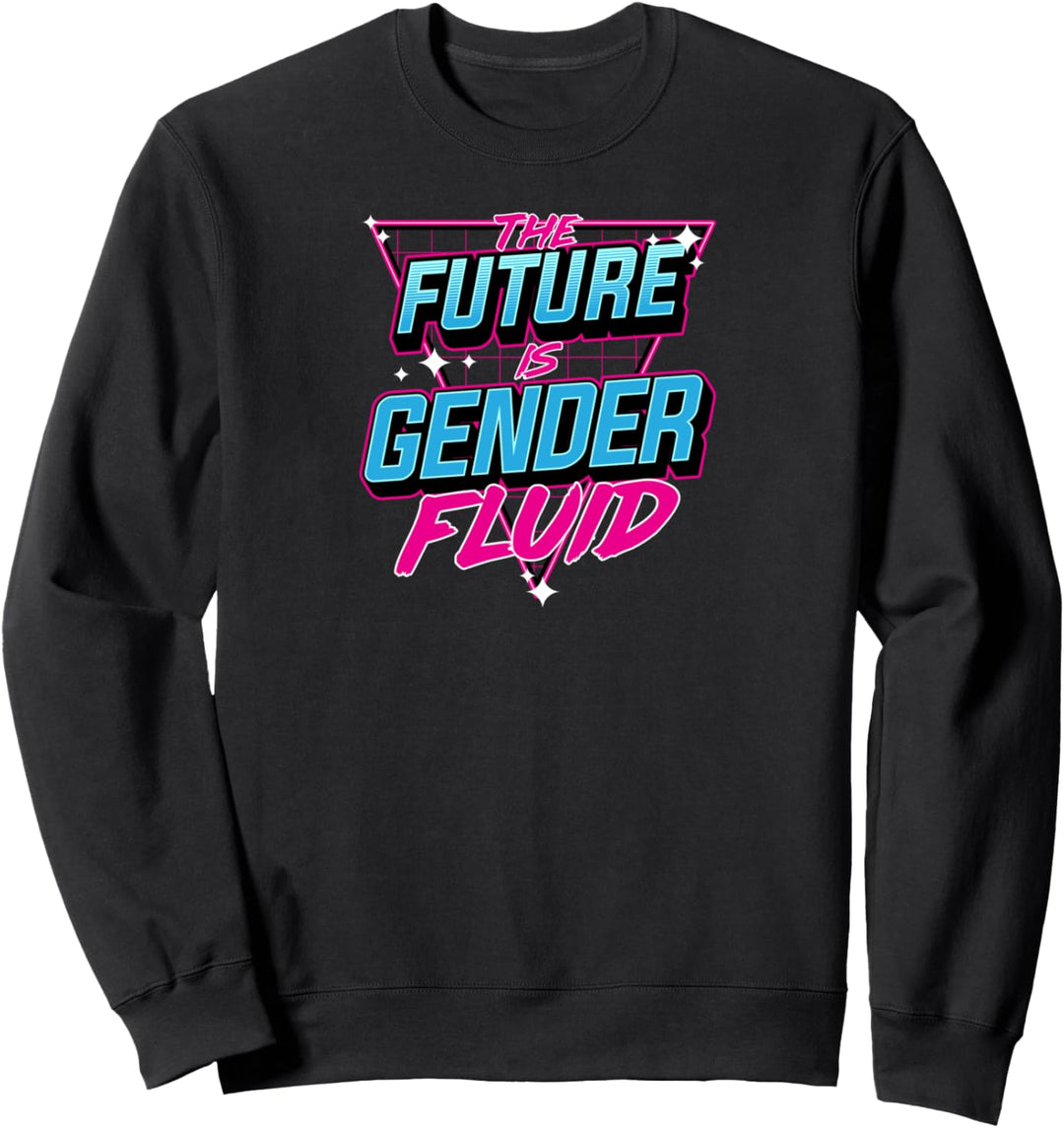 The Future Is Genderfluid 60s 70s 80s 90s Retro Nonbinary Sweatshirt