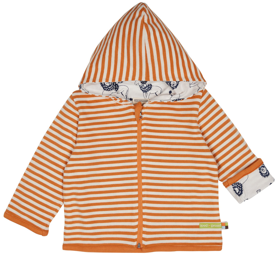 loud + proud Unisex Kinder Zum Wenden mit Kapuze, GOTS Zertifiziert Jacke 60 Carrot, 60 Carrot
