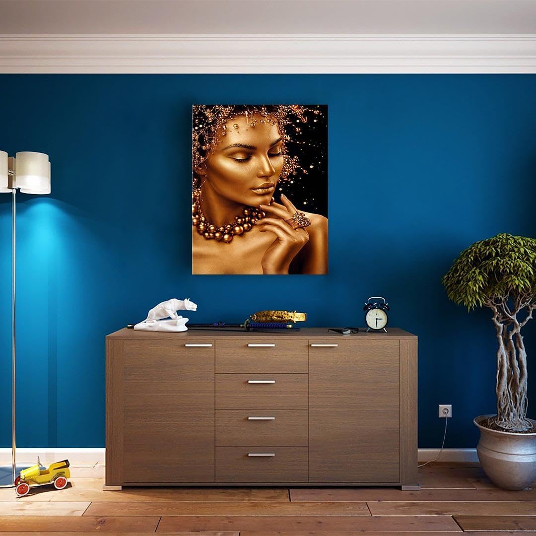 Artnapi Malen nach Zahlen Erwachsene mit Rahmen | DIY Handgemalt | Goldene Schönheit | Kit für Anfän
