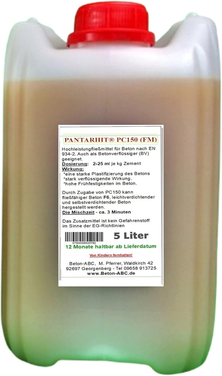5 L Hochleistungsfliessmittel - Betonverflüssiger - PANTARHIT PC150