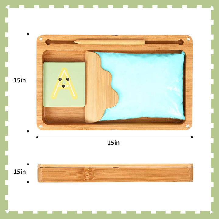 AtMini Montessori sandtablet Training buchstaben und Zeichens pielzeug Holz Sandtisch Lerns für Früh