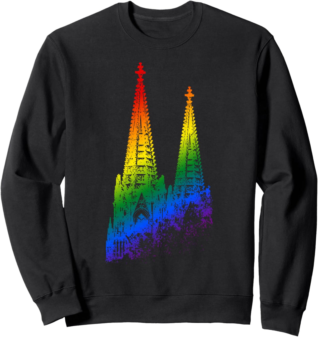 Kölner Dom LGBTQ Pride Regenbogen Silhouette Köln Skyline Sweatshirt