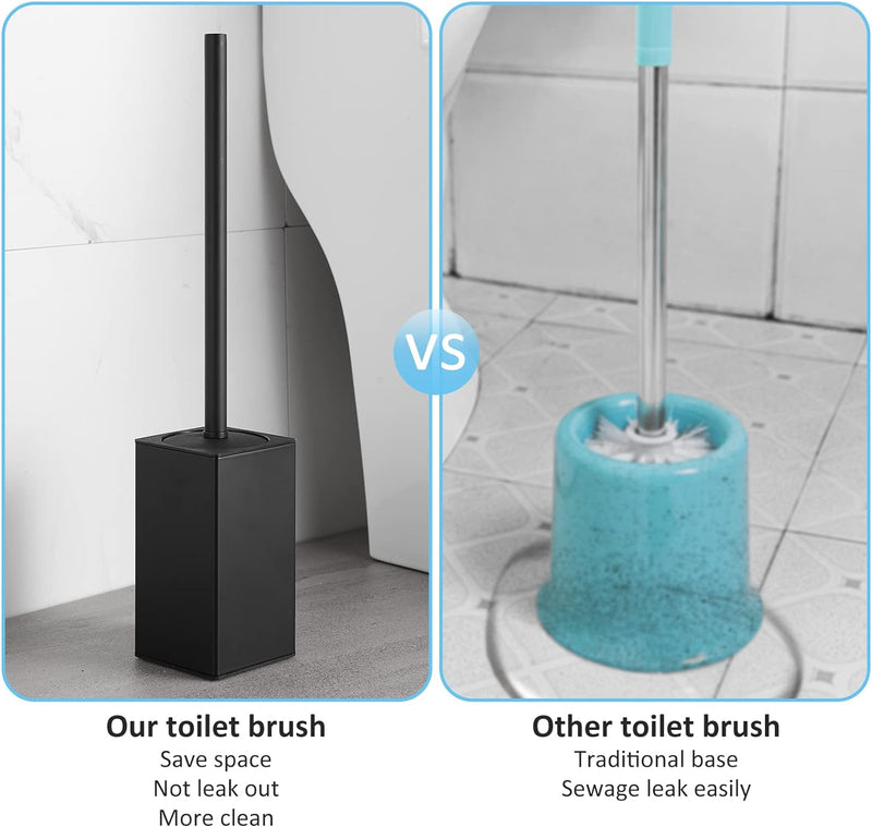 BGL Klobürste Schwarz, aus Edelstahl, Quadratisch Wc Bürste, Schwarz, Schwarz