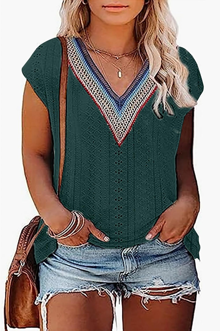 Grosse Grössen T-Shirts Damen V-Ausschnitt Plus Size Mode Strick Top Sommer Oversize Frauen Tshirts,