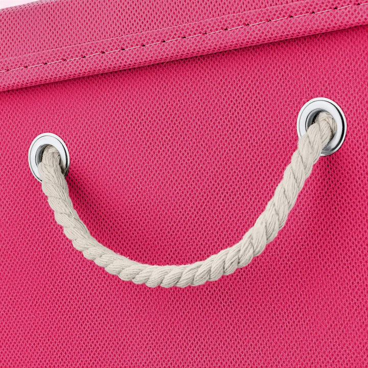 Stick&amp;Shine 4X Aufbewahrungs Korb Pink Faltbox 30 x 30 x 30 cm Regalkorb faltbar mit Kordel und mit