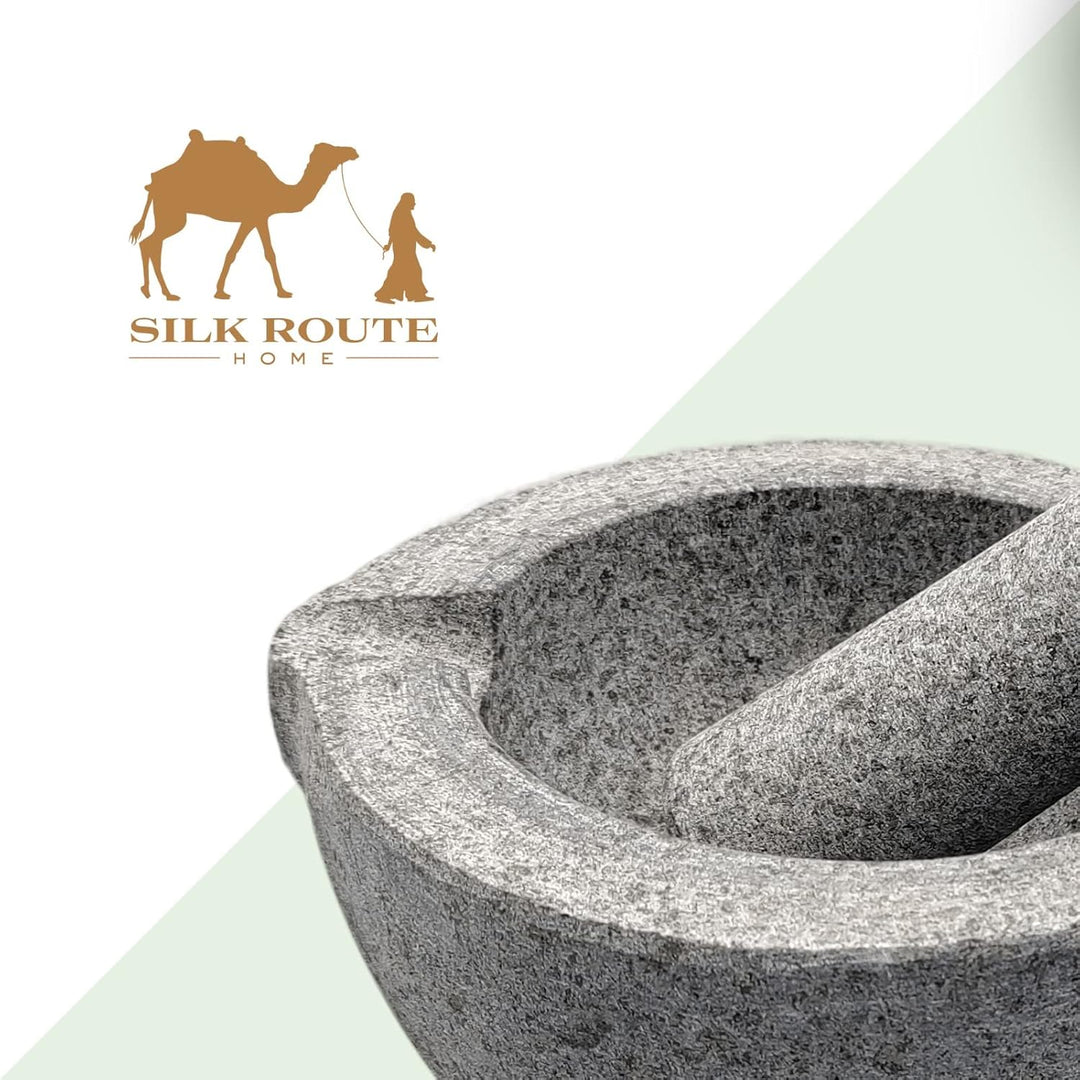 Silk Route Home Stössel und Mörser aus Granit mit Ausguss, Granit