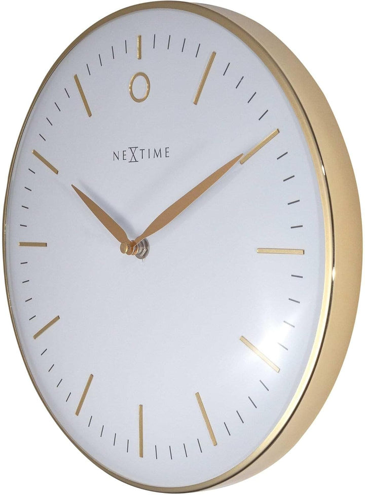 NeXtime Design Wanduhr Silent Weiss 30 cm Glamour Small 3256WI 30cm Weiss, 30cm Weiss
