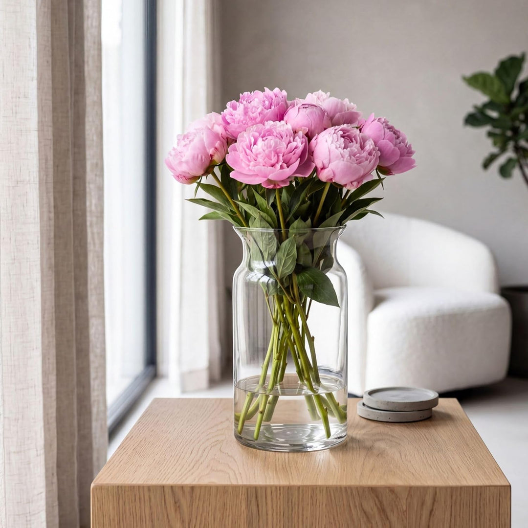 TREND FOR HOME Grosse Glasvase Hoch 29.5 cm Blumenvase Gross Bodenvase Glas Grosse Vase Amaryllis Va