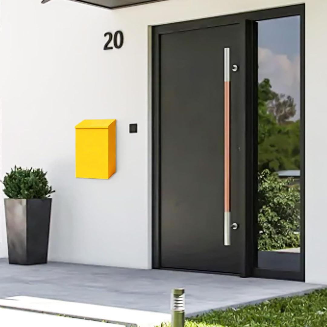 Wandbriefkasten Metall, 22 * 6.5 * 29cm Postkasten mit Schloss Klein, Dekorativer Briefkasten Bunt m