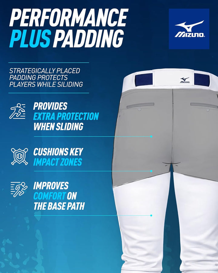 Mizuno Fastpitch Softball-Hose für Erwachsene, mit Gürtel, niedrige Leibhöhe XS Grau, XS Grau