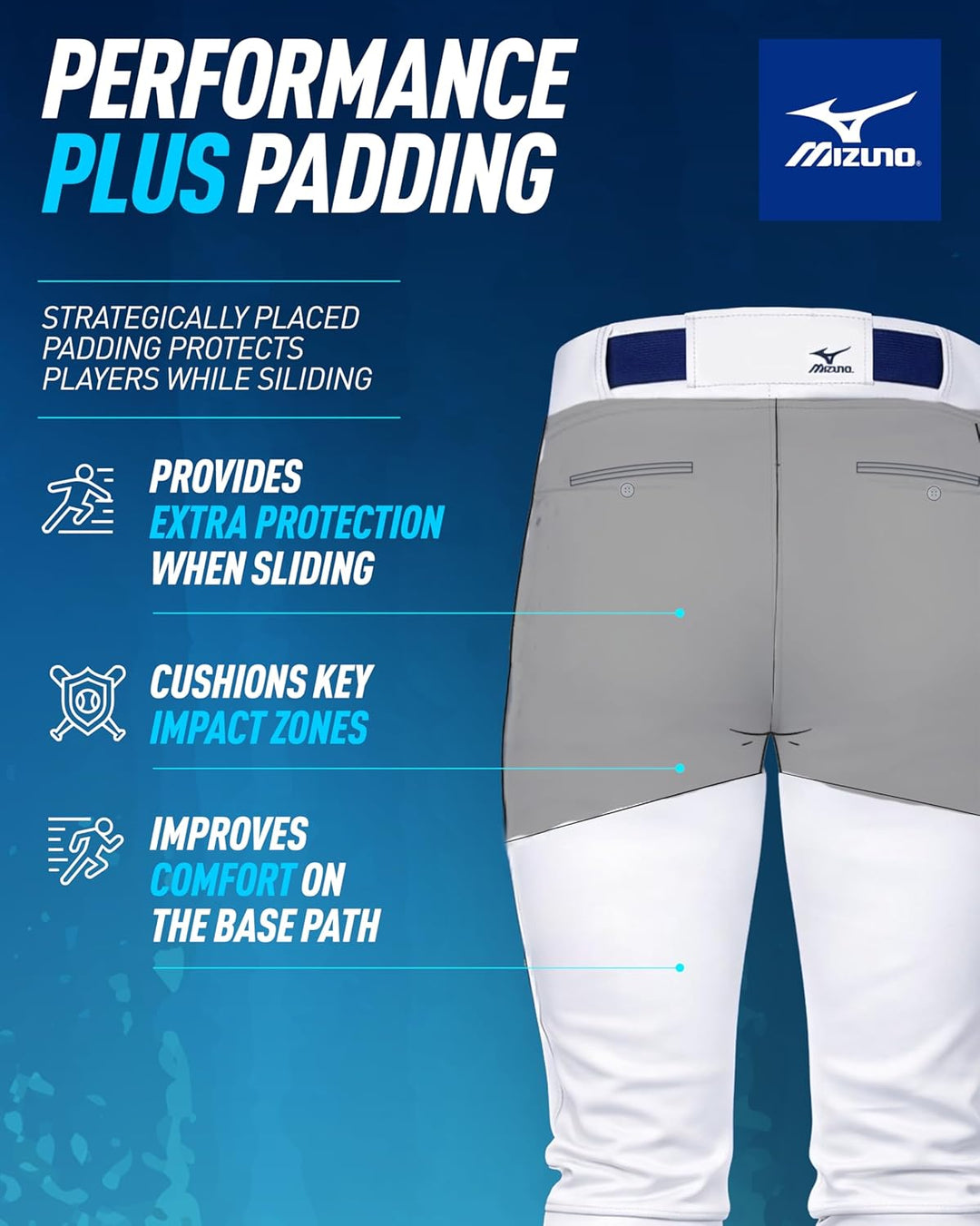 Mizuno Mädchen Softball-Hose mit Gürtel Grau L, Grau L