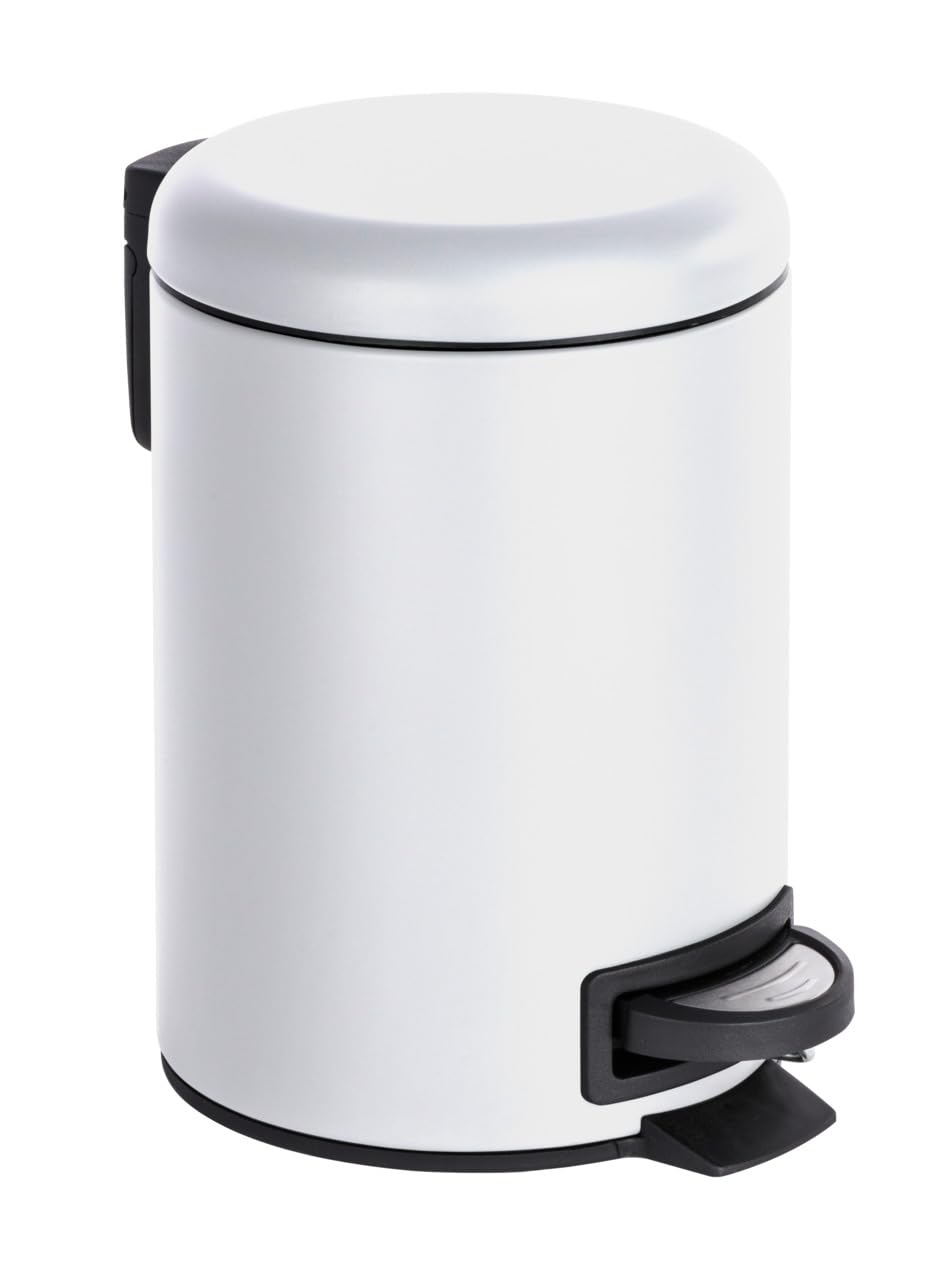WENKO Kosmetik-Treteimer Leman Slateblue, 3 Liter, hochwertiger Badezimmer-Mülleimer, kleiner Abfall