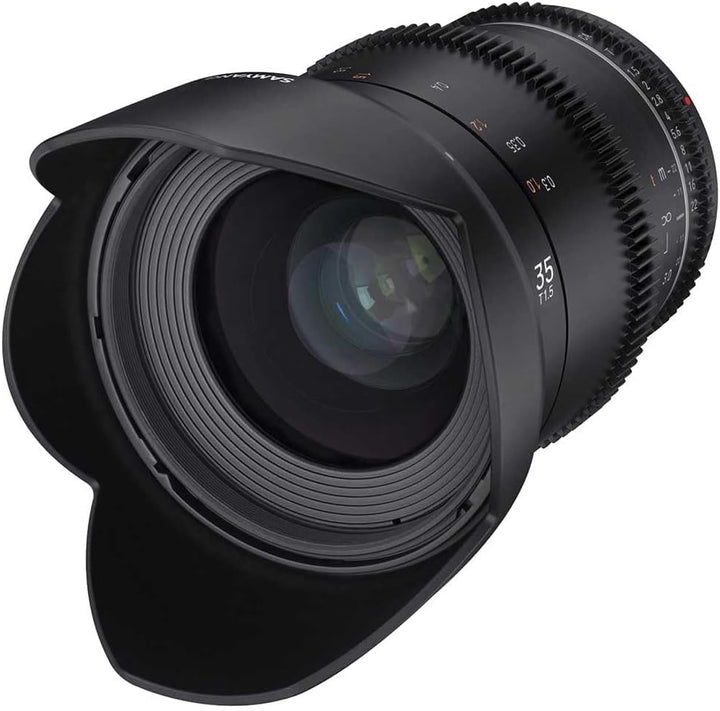 Samyang 23010 MF 35mm T1,5 VDSLR MK2 MFT – lichtstarkes T1,5 Weitwinkel Cine- und Video Objektiv für