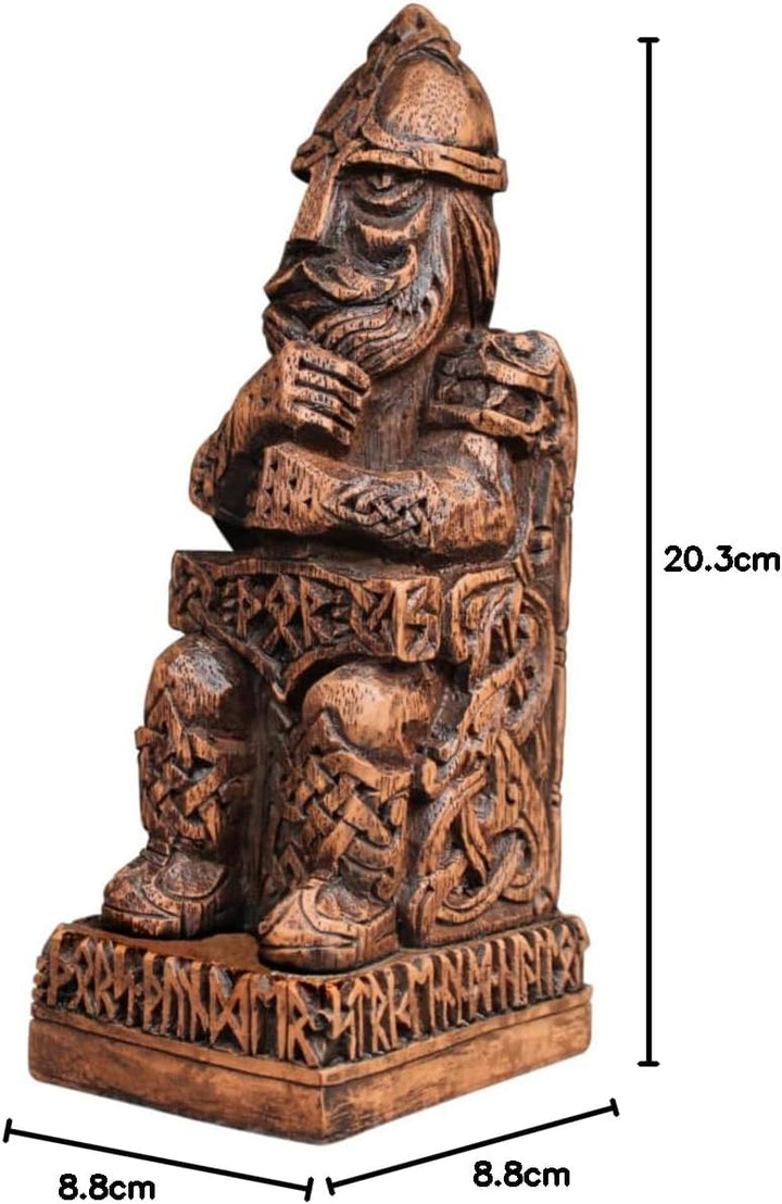 Dryad Design Nordischer Gott Thor Statue Holz-Finish