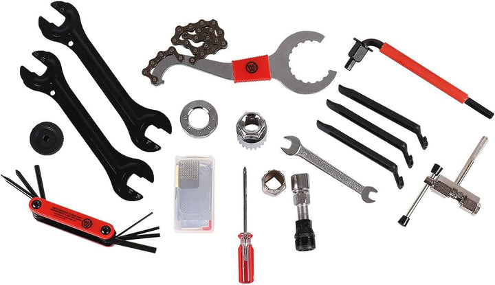 WALTER Fahrrad-Werkzeugkoffer 18- tlg. Fahrrad Werkzeug-Set, hochwertiger Multifunktionskoffer, robu