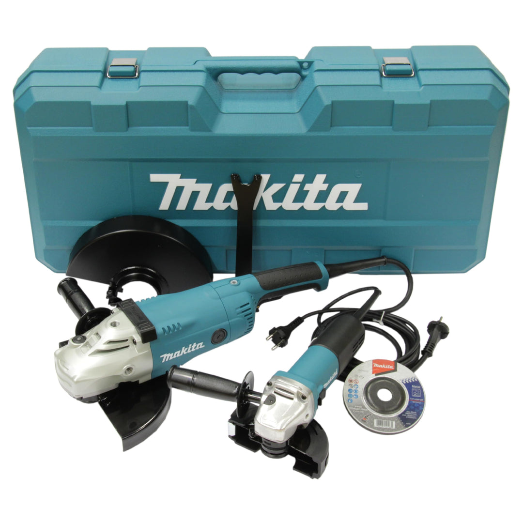 Makita DK0054G Winkelschleifer-Set, GA9020R + 9558HNR, mit Transportkoffer