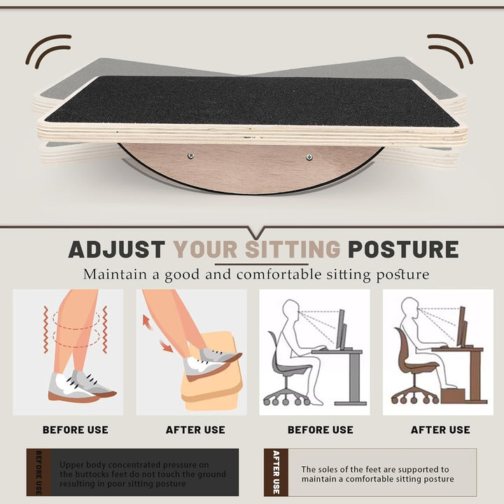 Balance Board, Wackelbrett Physio, Gleichgewichtstrainer, für physikalische Therapie Stehpult Kern S