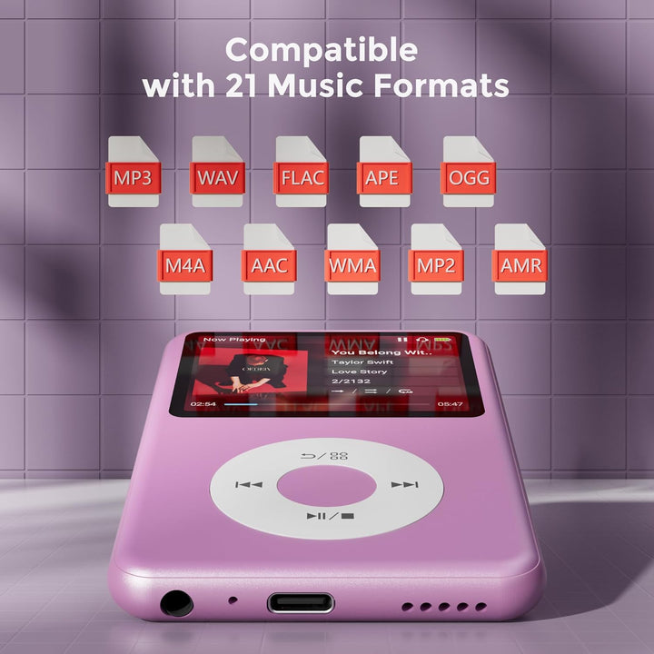 Innioasis Y1 Zeitlose Klasse 128 GB Digitaler Kinder-Musikplayer（lila）, lila