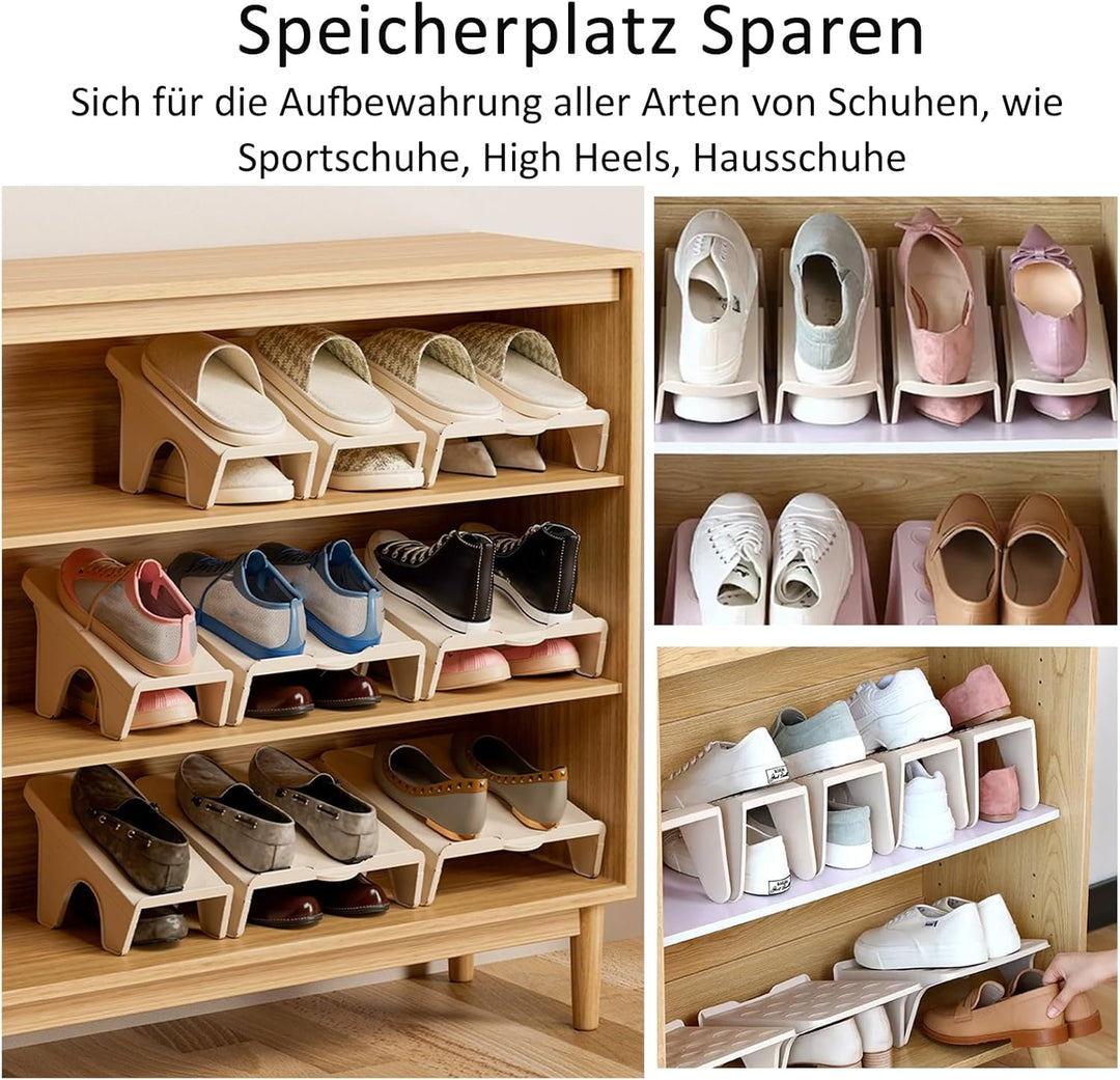 VIQIHEOE Schuhschlitze Organizer, 8 Stück rutschfest Schuhhalter, Schuh Organizer Schublade, Platzsp