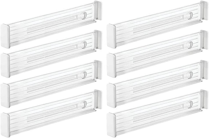mDesign 8er-Set verstellbarer Schubladeneinsatz – praktischer Schubladen Organizer für Schrank und K