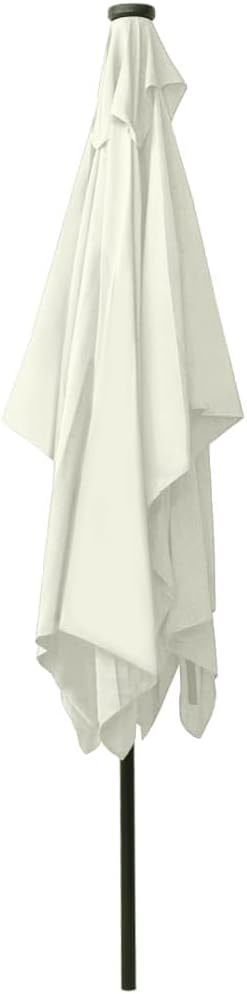 vidaXL Sonnenschirm mit LEDs Stahl-Mast Gartenschirm Marktschirm Strandschirm Schirm Sonnenschutz Ku