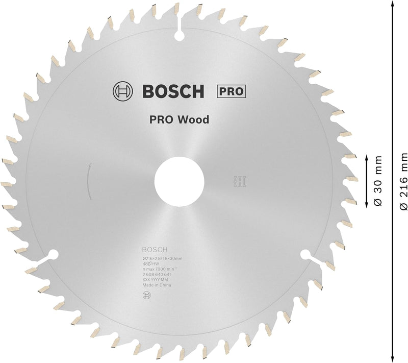 Bosch Accessories Bosch Professional 1x Kreissägeblatt Optiline Wood (Sägeblatt für Holz, Ø 216 x 30