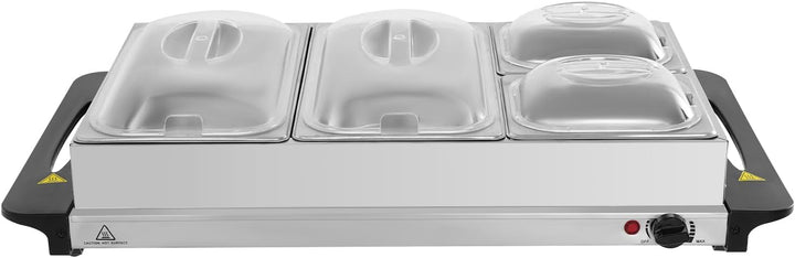 Buffet Speisewärmer Buffetwärmer mit 4 Herausnehmbaren Tabletts &amp; Warmhalteplatte, Buffet Wärmer 300