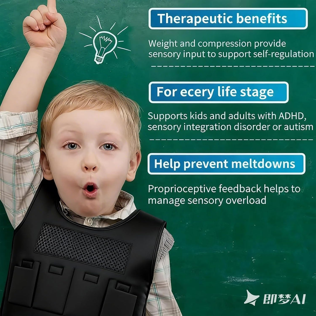 NEWFUN Gewichtsweste kinder adhs,Gewichtsweste für ABR Hyperstimulation Autismus, ADHD, SPD SI-Störu