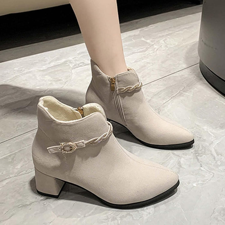 Stiefeletten Damen Comfort Stiefel Schnürstiefel mit Runder Zehenpartie Schwarz Schnürstiefeletten H