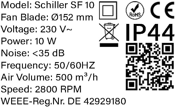 Schiller SF10 EC Umluftventilator 10W - 10 Speed - Grow