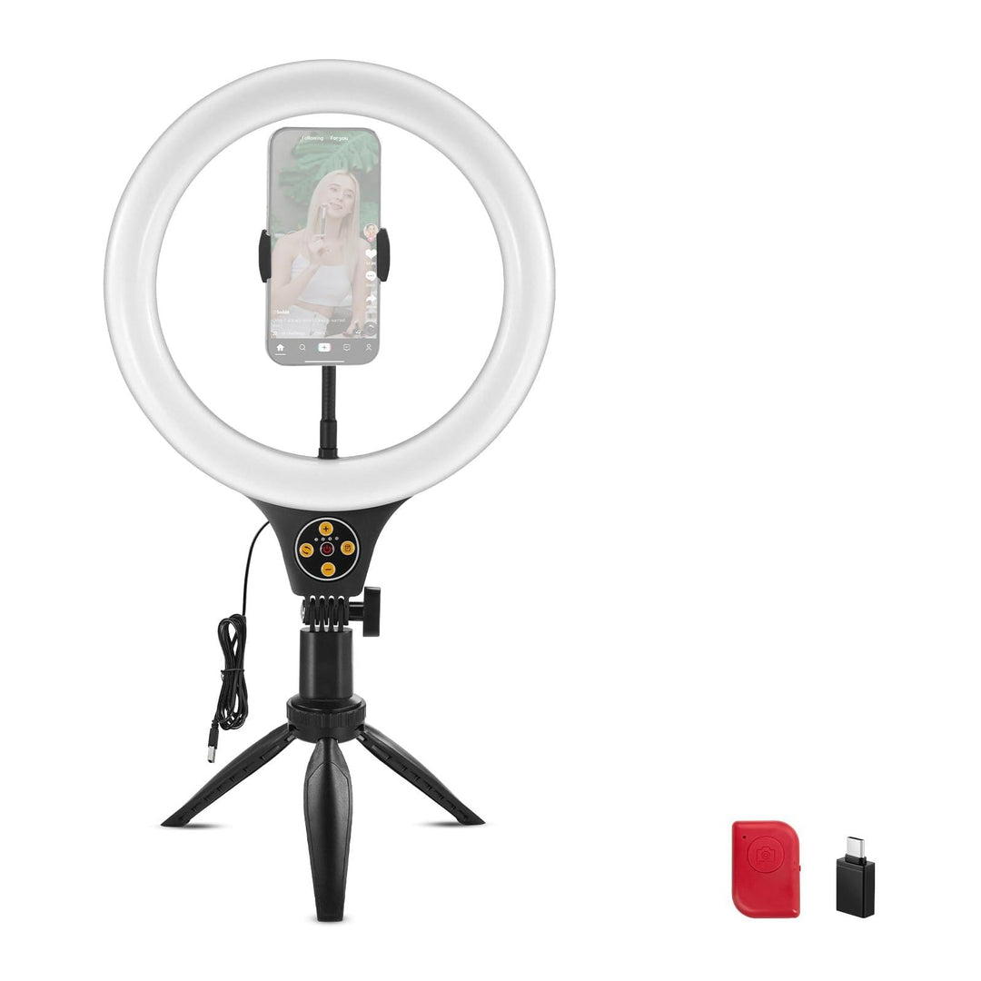 NEEWER Entry Level Version 10,5" Tisch Ringlicht mit Stativständer/Handyhalterung Kompatibel mit iPh