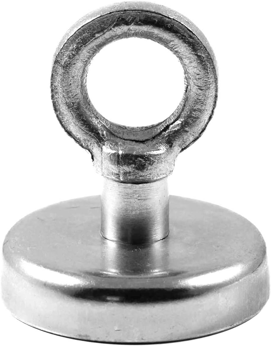 Magnetastico® | 2 Stück Neodym N35 Ösenmagnete 48 mm Ø | Haftkraft 81.0 Kilogramm | 2 Stück mega Sta