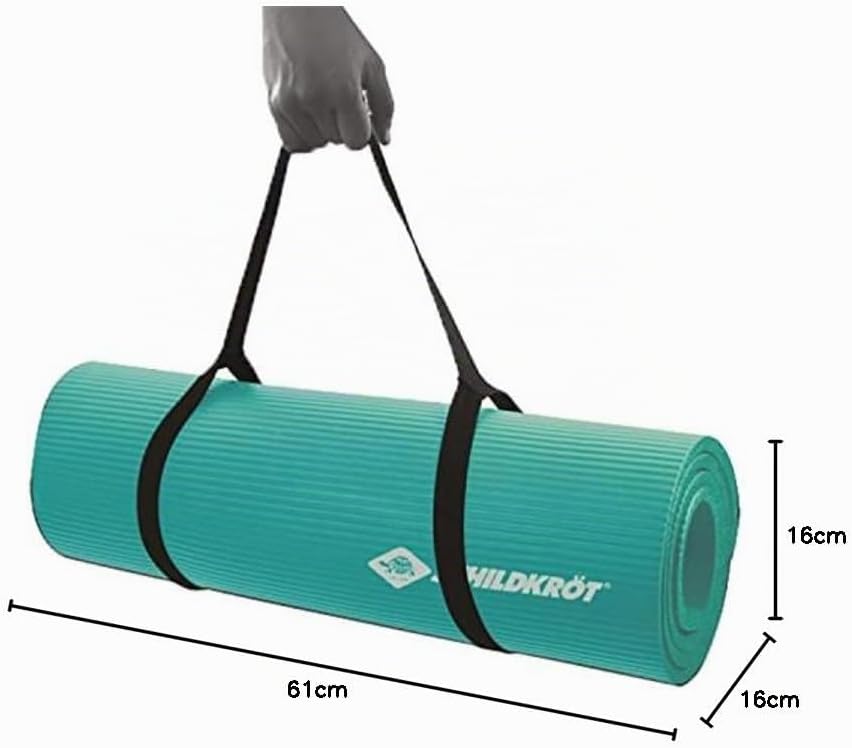 Schildkröt Fitnessmatte, 10 mm, rutschfeste Gymnastikmatte, mit Tragegurt, 183 x 61 x 1,0cm Mint, 96