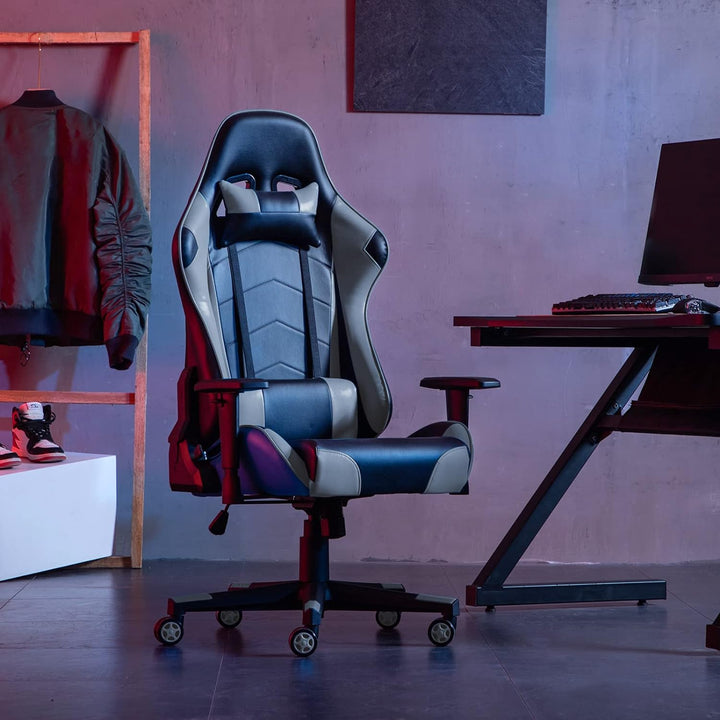 IntimaTe WM Heart Gaming Stuhl, Racing Gamer Stuhl mit Kopfstütze und Lordosenstütze, Ergonomischer