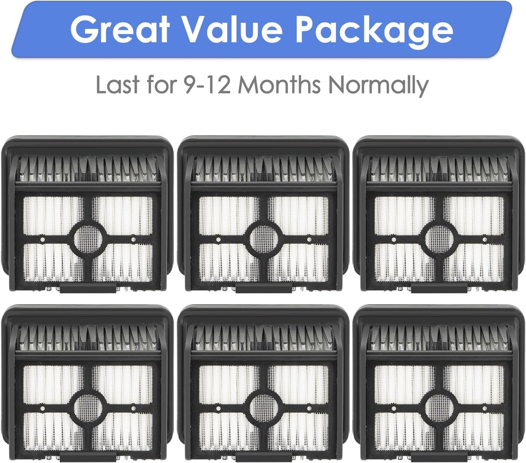 (6 Stück) H12 Pro Ersatz-HEPA-Filter kompatibel mit Dreame H12 Pro/ H12 DUAL/ H13 Pro/ M12 Akku-Nass