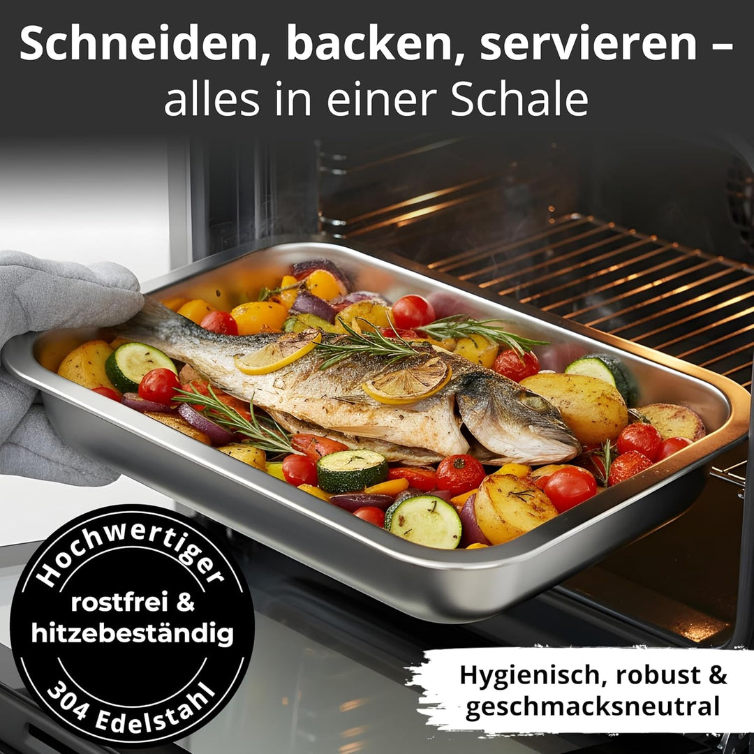 Premium Schneidebrett Holz – Holz Schneidebrett mit Auffangschalen und Deckeln | praktisches Küchenz