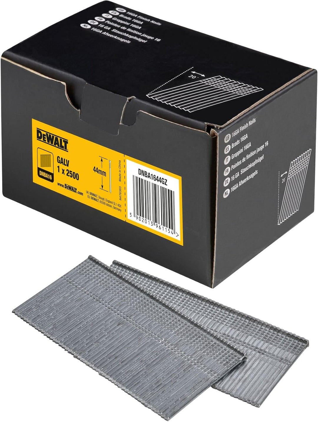 Dewalt Stauchkopf-Nägel 16 GA DNBA1644GZ (20 Grad, 44mm, galvanisiert, Durchmesser 1,40 x 1,60 mm) 2