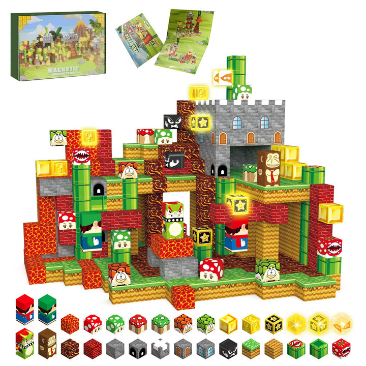 Magnetische Bausteine 200 Stück 2.5CM Baue Magnetische Blöcke Spiel Abenteuer Welt Magnetspielzeug M
