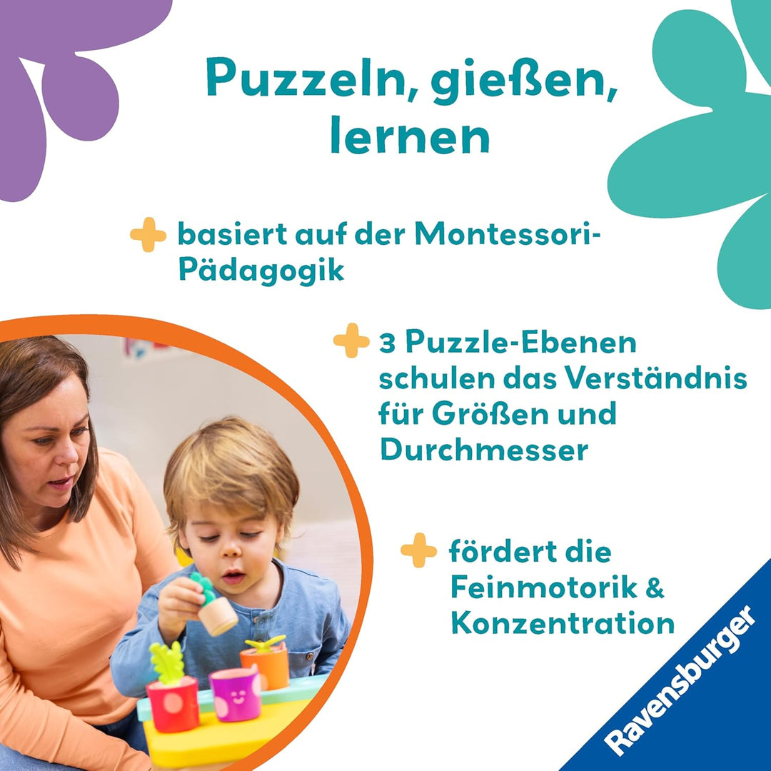 Ravensburger 12034063 Play+ Puzzle- & Spiel-Set: Meine kleinen Pflanzen, Kinderpuzzle, Pretend Play