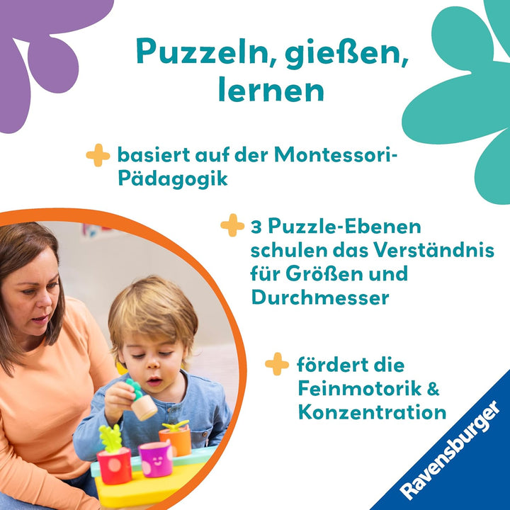 Ravensburger 12034063 Play+ Puzzle- & Spiel-Set: Meine kleinen Pflanzen, Kinderpuzzle, Pretend Play